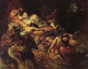 Eugene Delacroix Stgudie to the death of the Sardanapal France oil painting artist